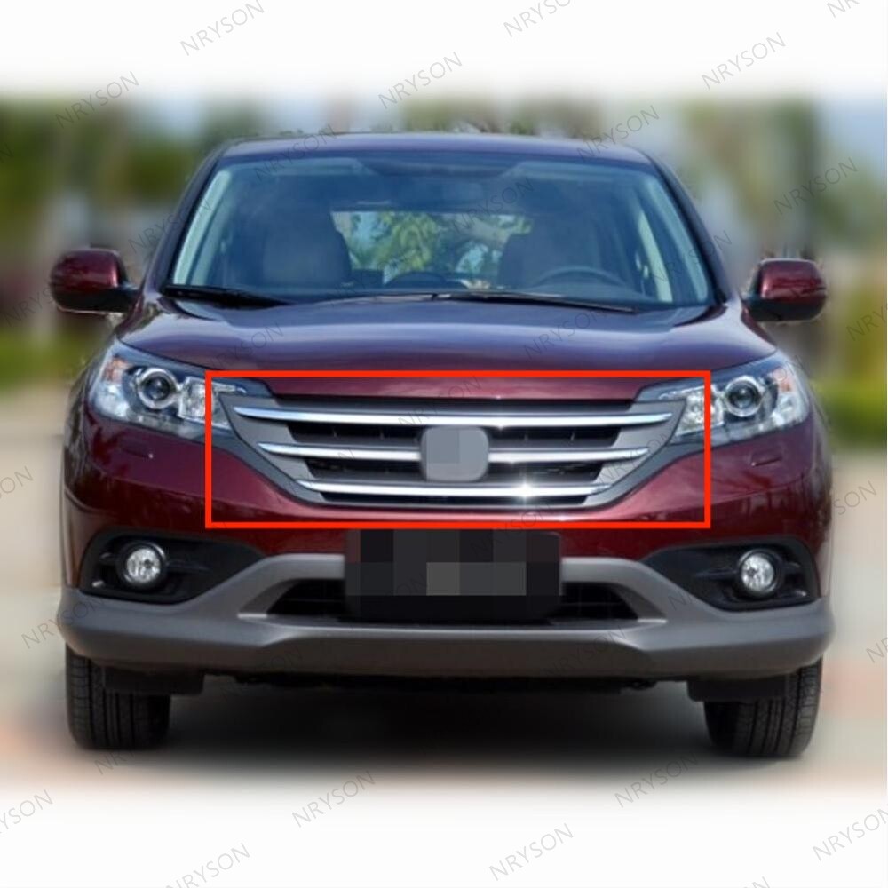 6PC For Honda CR-V CRV 2012-2014 Bumper Headlight Brackets + Front Grille Chrome