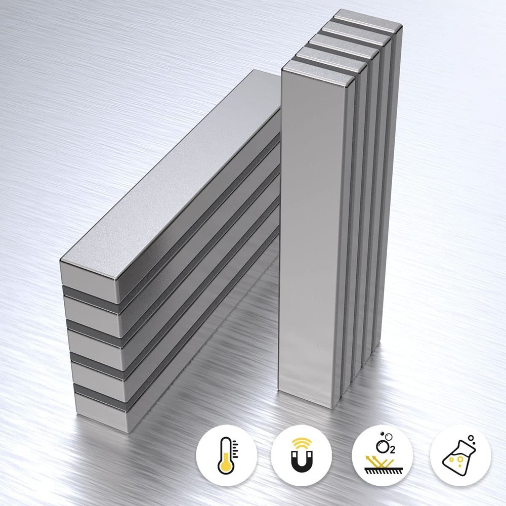 Powerful N52 Neodymium Bar Magnets, Rare Earth Magnets Rectangular Silver (60...