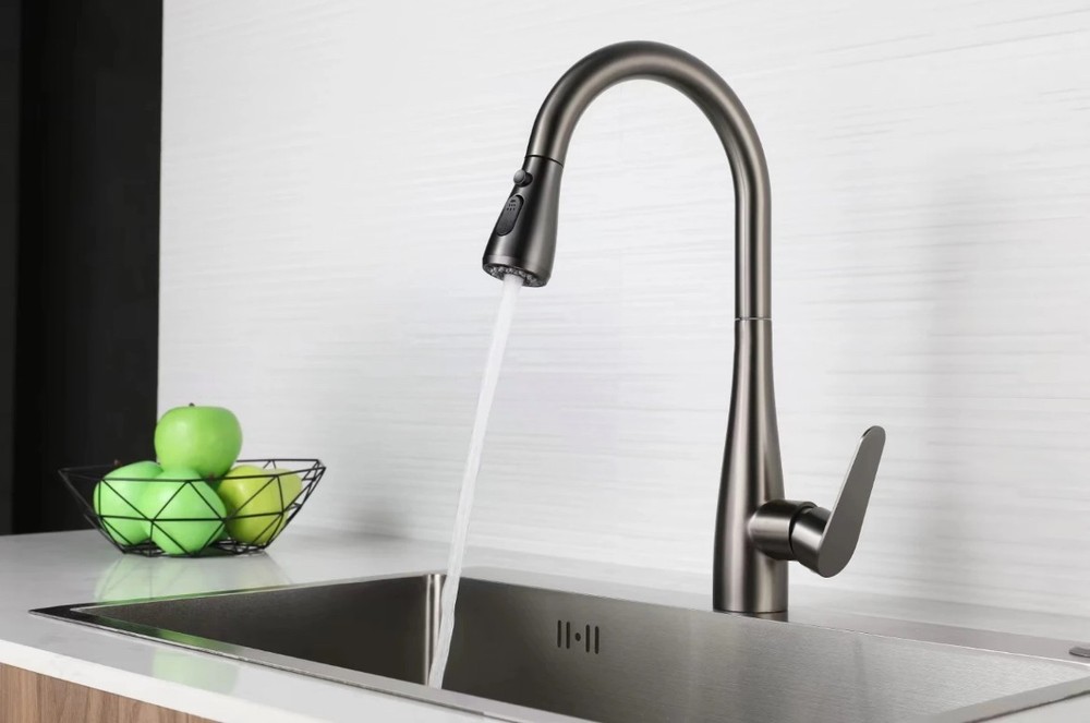 Faucet Rotating Black Gun Grey Stainless Steel