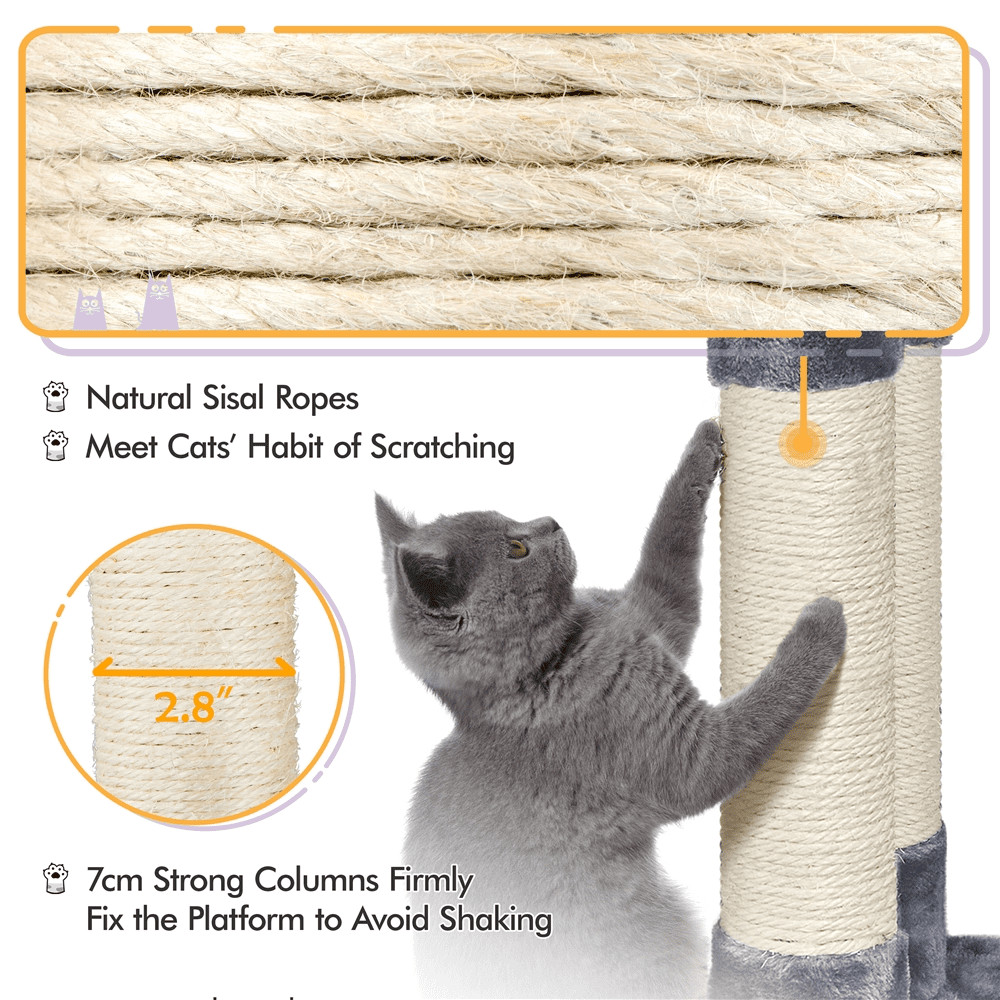 Multi-level Small Cat Tree Tower with Condo, Dark Gray