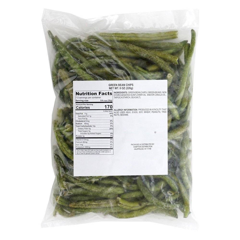 Green Bean Chips, 8 Ounce Bag, Veggie Chips, Vegetable Snacks, The Hampton...