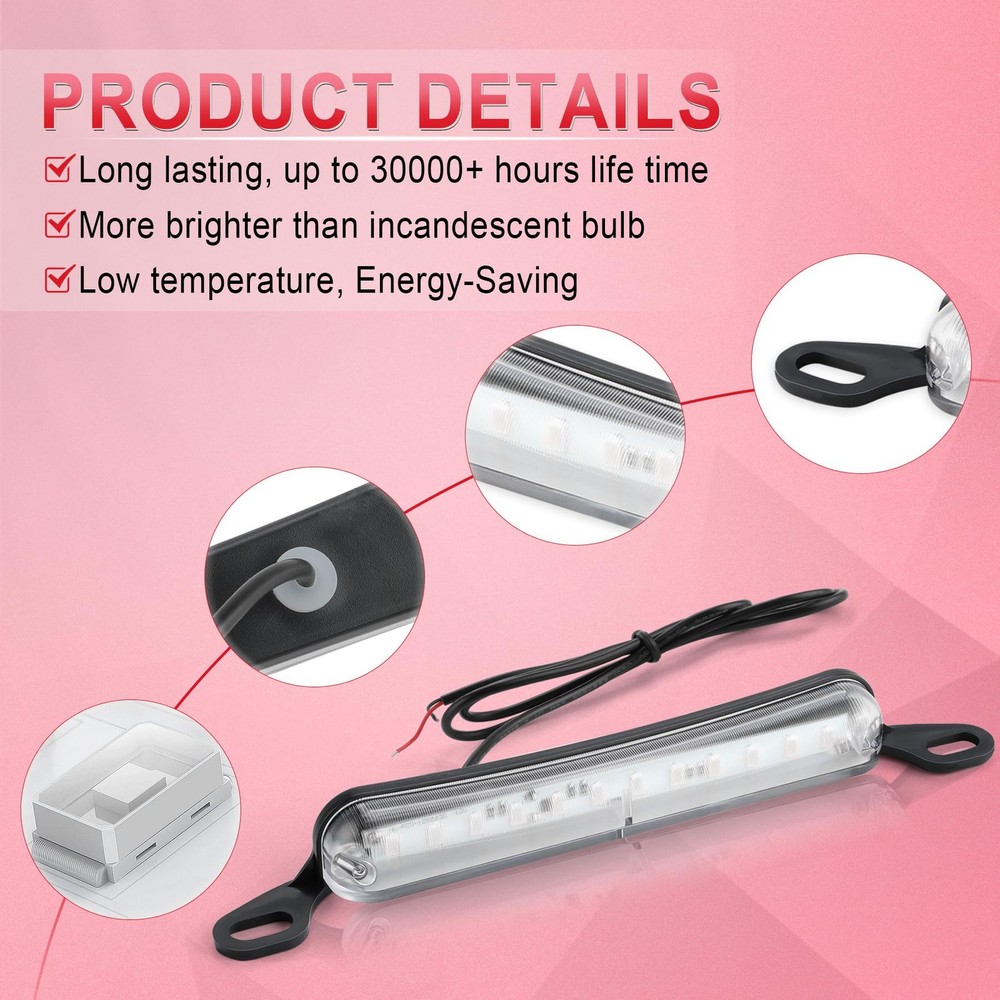 LivTee License Plate Light, Extremely Bright LED Lights Red