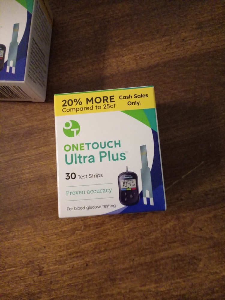 2 Boxes 30 Count One Touch Ultra Plus Test Strips EXP 08/2026+