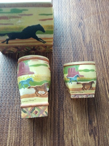 Donna Sharp Tissue Box Toothbrush Holder & Cup Horses Country