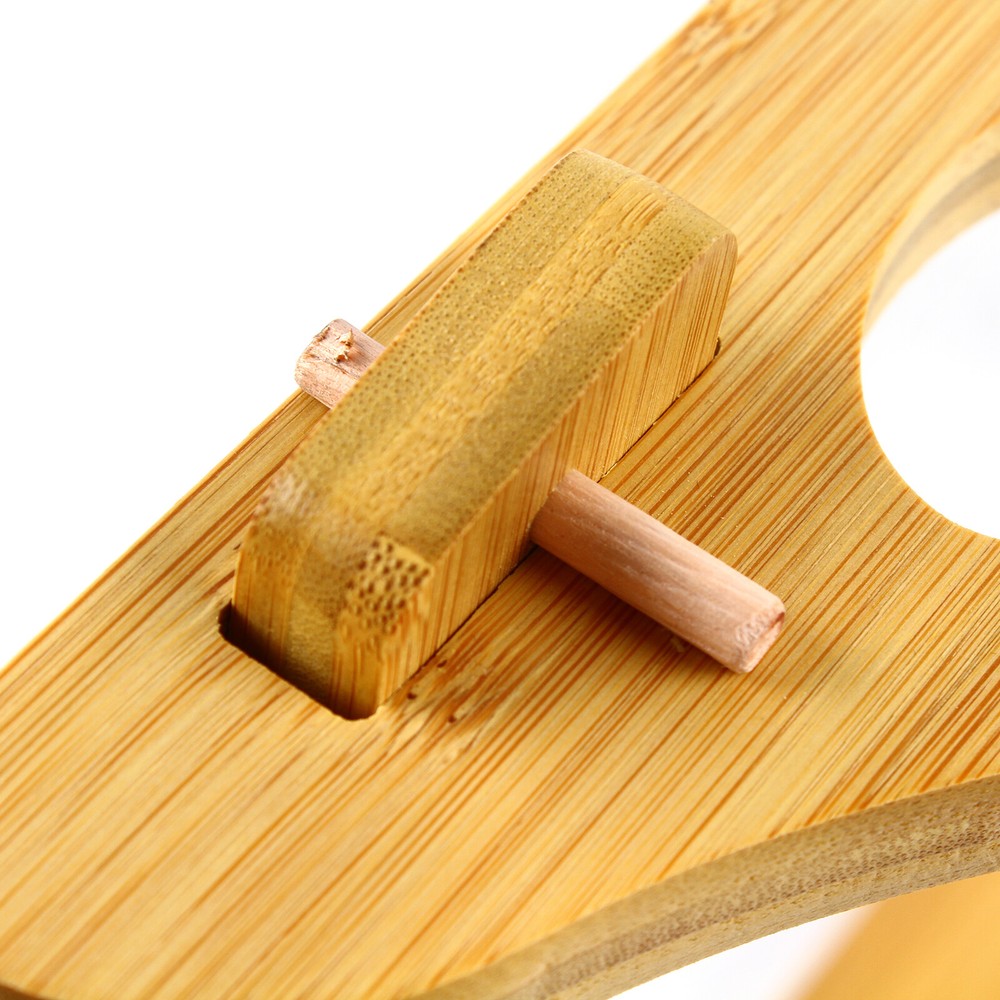 4-Layer Bamboo Mount Display Stand Wall-Mounted Display Rack Sword Mount Stand