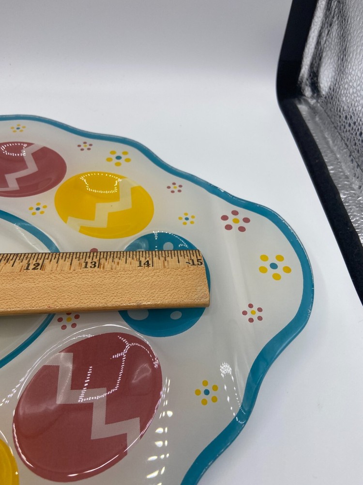 Temptations Glass Easter Egg Platter - New