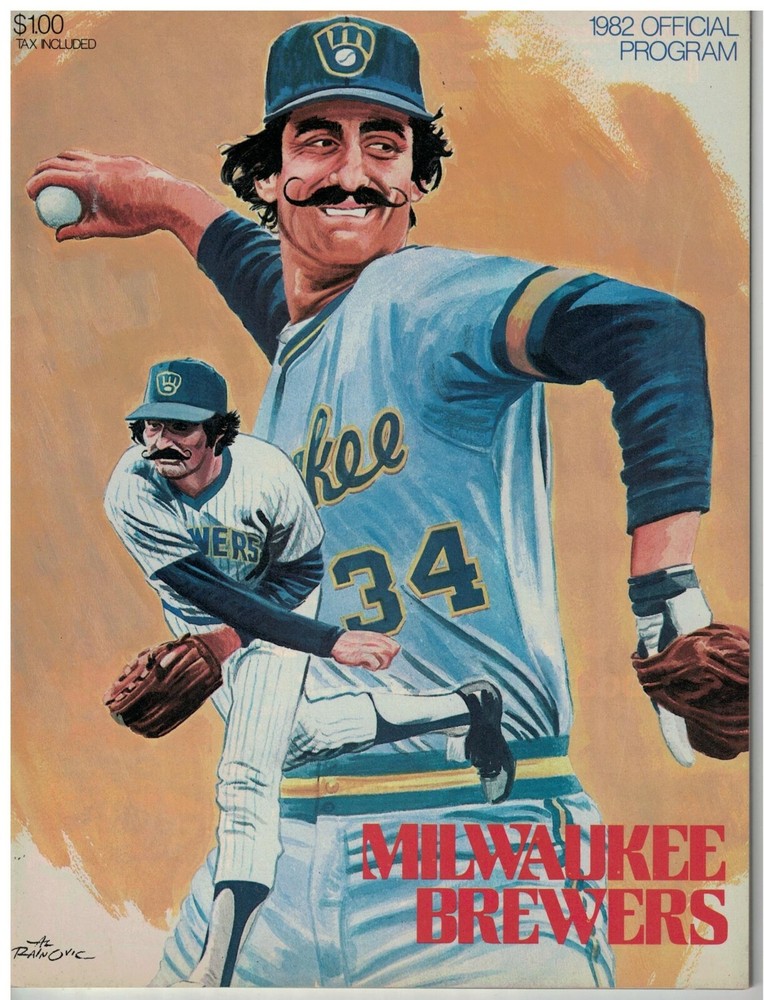 1982 Milwaukee Brewers Official Program Brewers v  Texas unscored