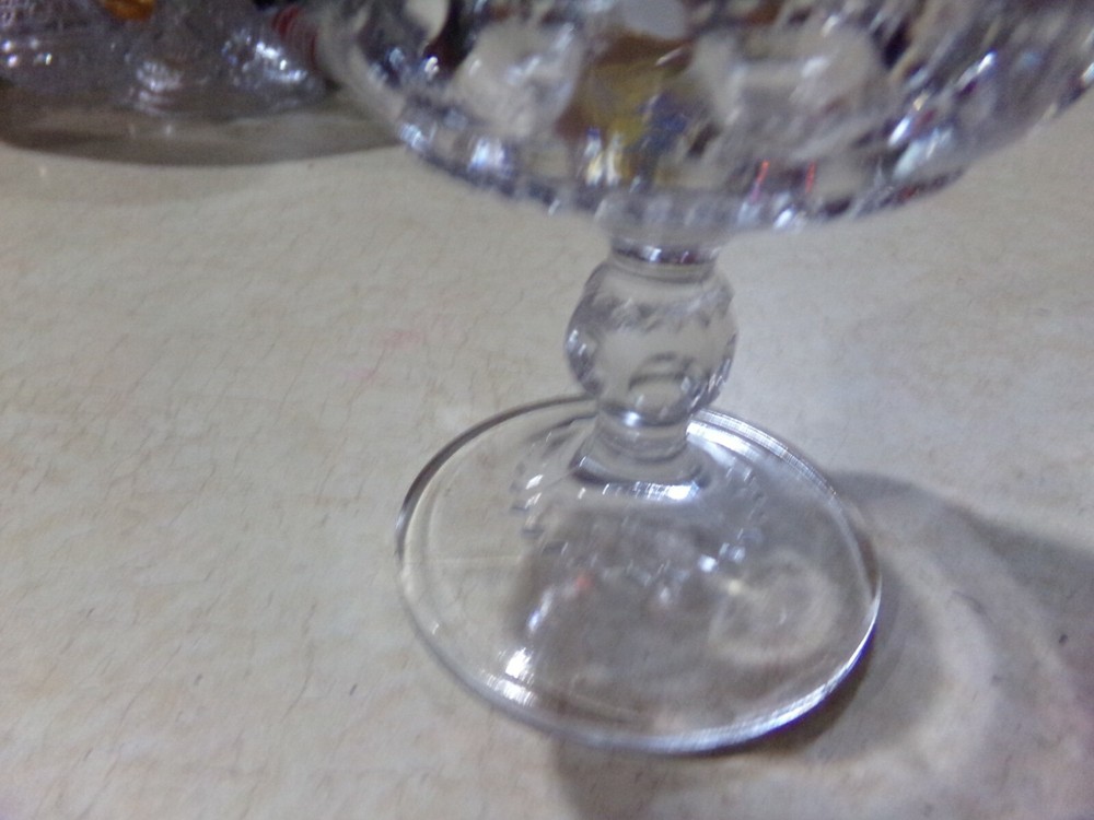 2 Tiffin EAPG Kings Crown Thumbprint Ruby Flashed Bangor Maine Souvenir Goblets