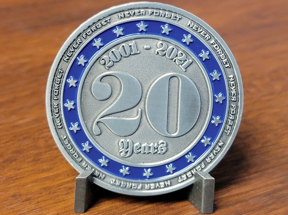 September 11th 20 Year Commemorative Challenge Coin - Never Forget