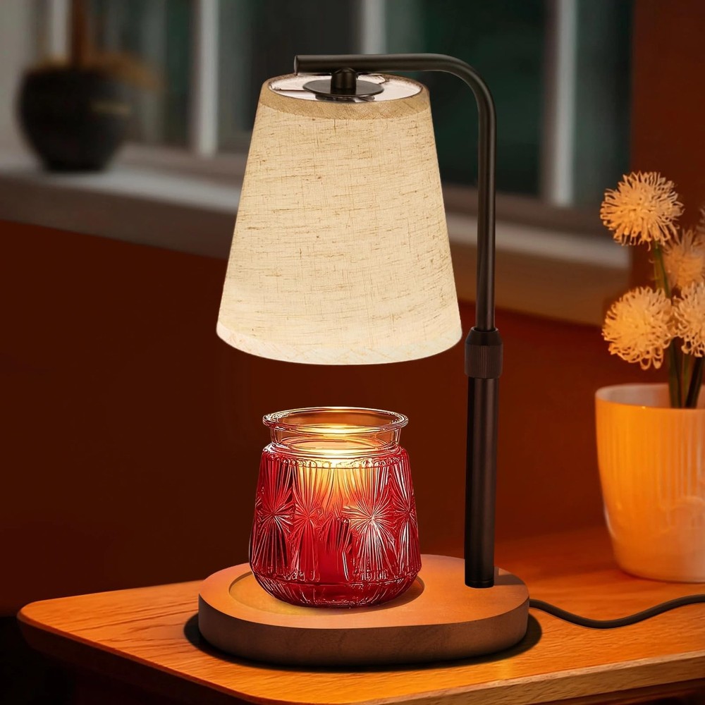 Candle Warmer Lamp with Timer Dimmable, Adjustable Height Candle Warmer Light...