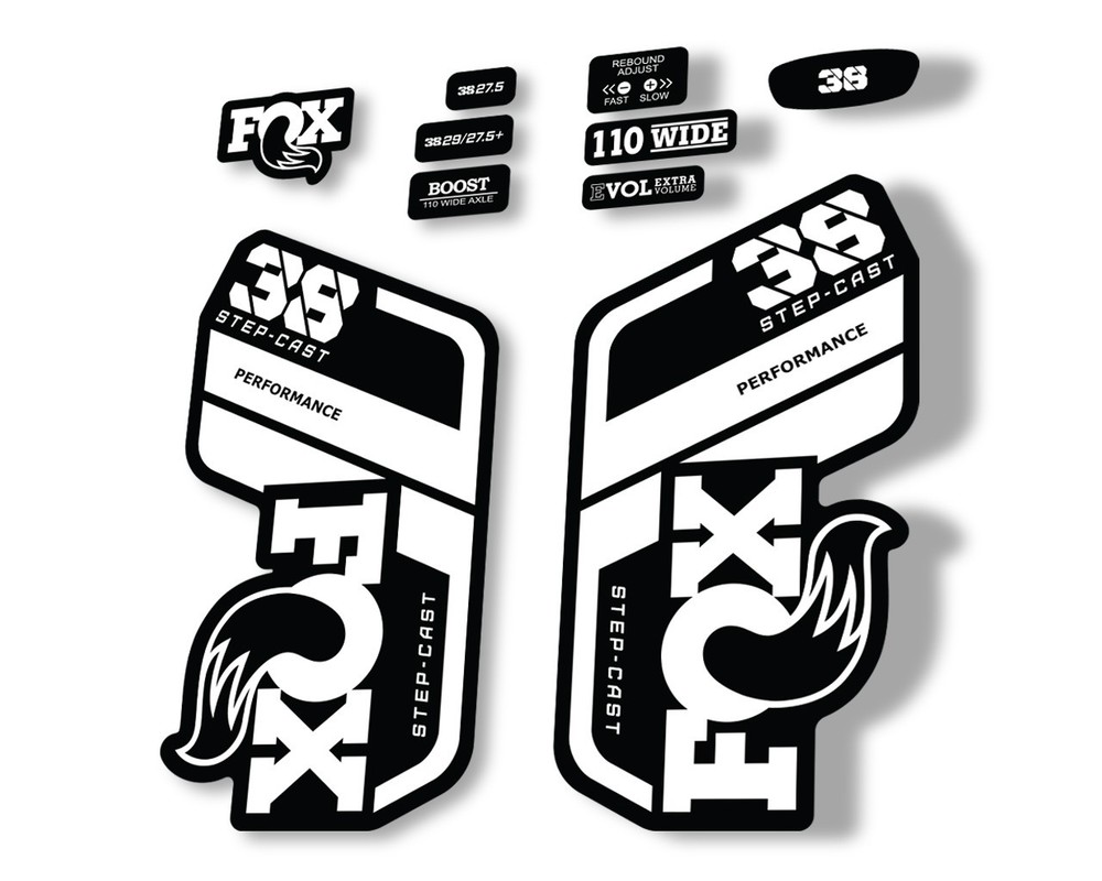 FOX 38 Step Cast SC 2021 Performance Fork Decals Suspension Sticker White