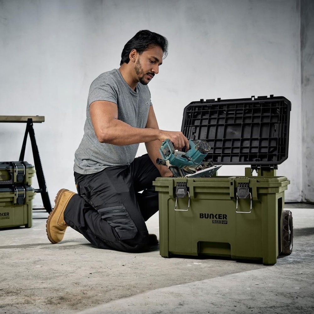 Bunker Draper 9 Piece Load-Up Stacking Wheeled Mobile Toolbox System Case,31644