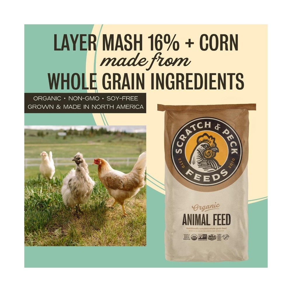 Scratch and Peck Feeds Whole Grain Layer Mash + Corn Chicken and Duck Feed - ...