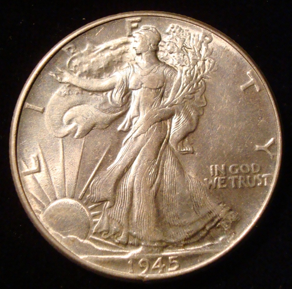 1945 Walking Liberty Half dollar FS-901 Missing designers initials
