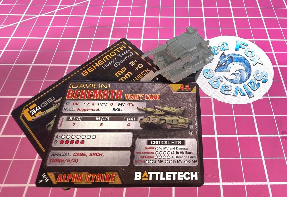 BattleTech Behemoth Tank  -- Battlefield Support Recon & Hunter Lance + Cards