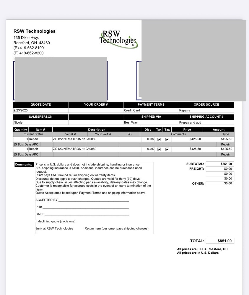 Electro Craft IWS-120-EC Operator Interface Terminal 9101-2017 FAST SHIPPING
