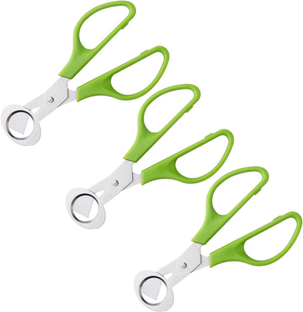 3Pcs Quail Egg Cutter Scissors Kitchen Egg Shears Tool (Green)