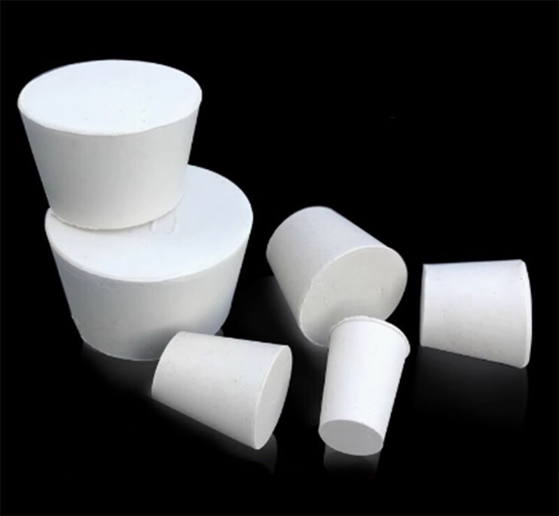 White Rubber Stopper Bungs Laboratory Solid Hole Stopper Tapered Flask 15 Sizes