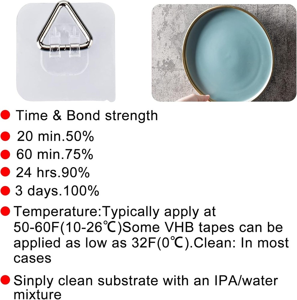 AccEncyc Wall Hangers 20 Pack - Vertical Plate Holders, Adhesive Clear