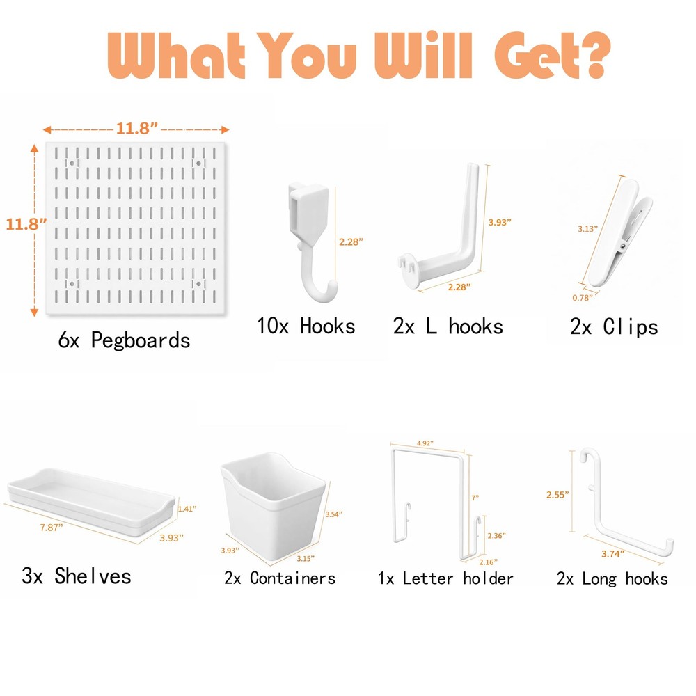 Pegboard Wall Organizer 24x36 Tool Storage