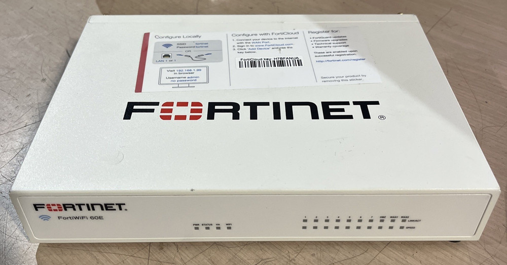 FORTINET FORTIWIFI-60E FWF-60E NETWORK SECURITY FIREWALL