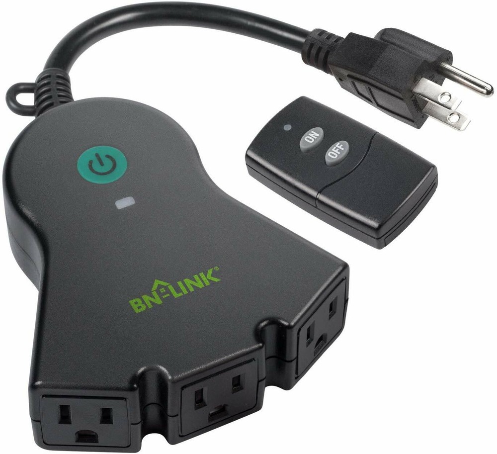 BN-LINK Outdoor Wireless Remote Control Electrical Outlet Switch 3 Side Outlets