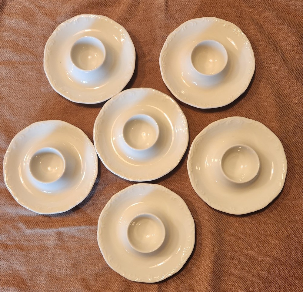 Vintage Classic White Egg Cup Dish Set