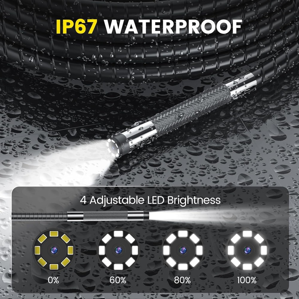 Two-Way Articulating Borescope Camera with Light Endoscope Inspection Camera