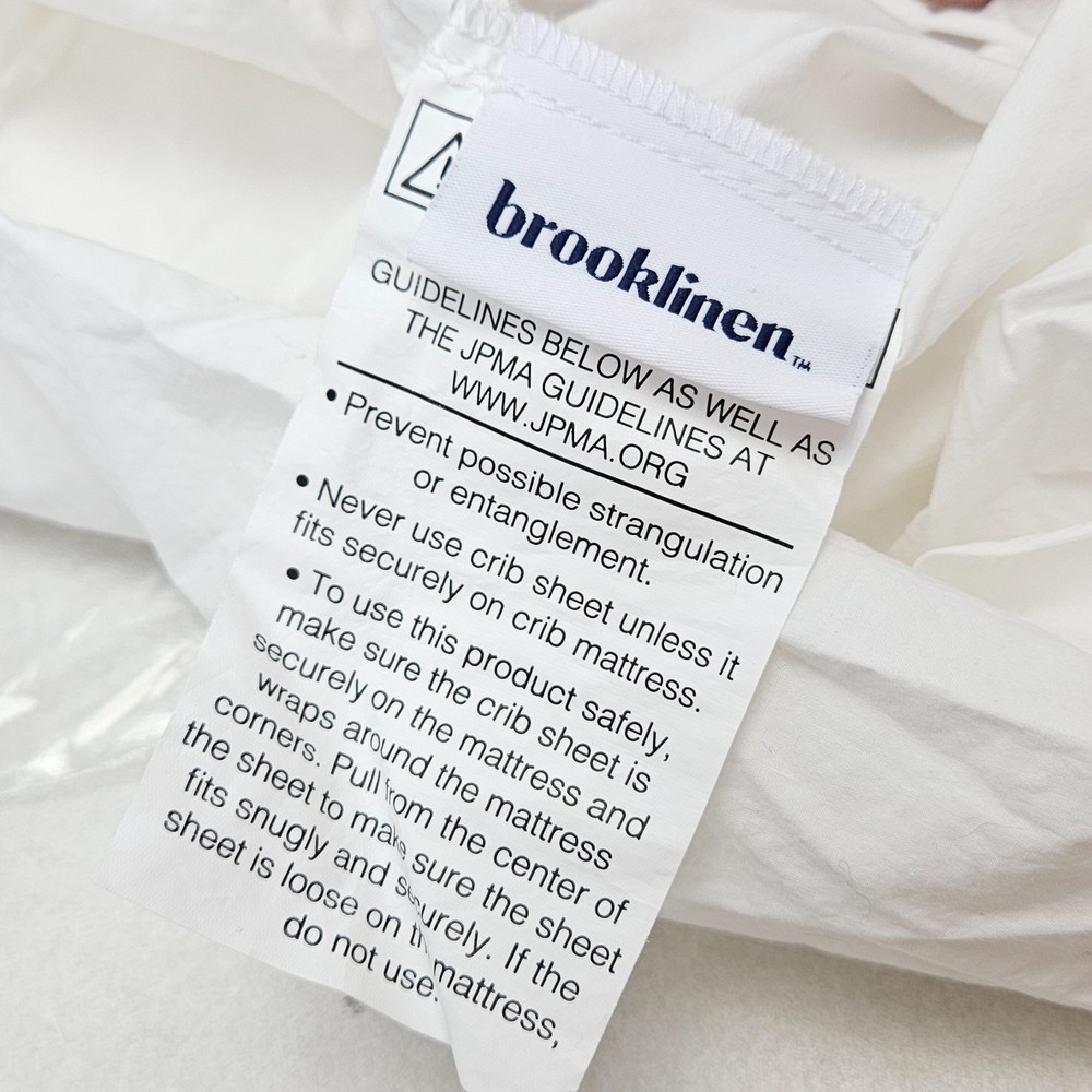 BROOKLINEN White Classic Percale Brooklittles Mini Crib Fitted Sheet