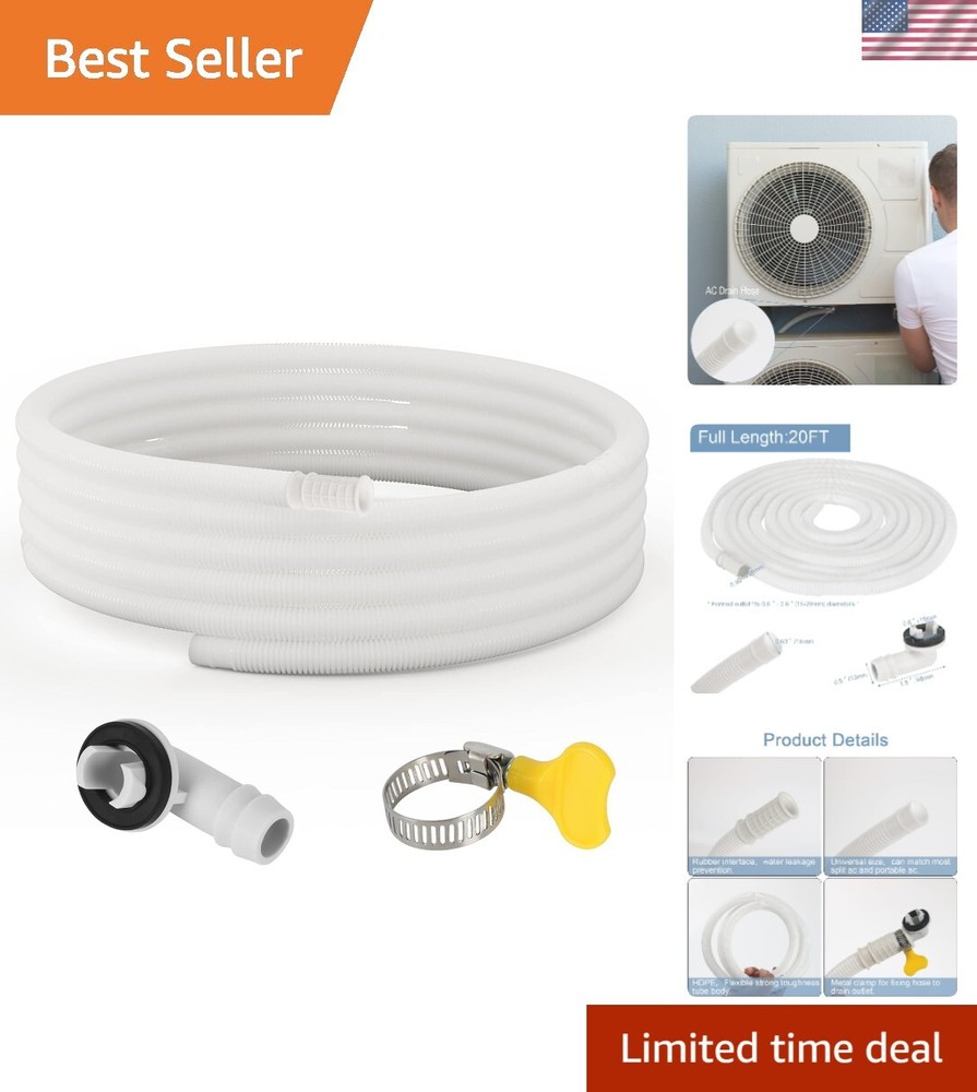 20 FT Flexible AC Drain Hose Kit for Mini-Split and Portable Air Conditioners