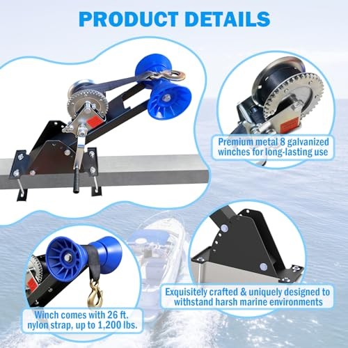Up & Down Galvanized Trailer Winch Stand | w/Roller & Widened Base | Fits 3"
