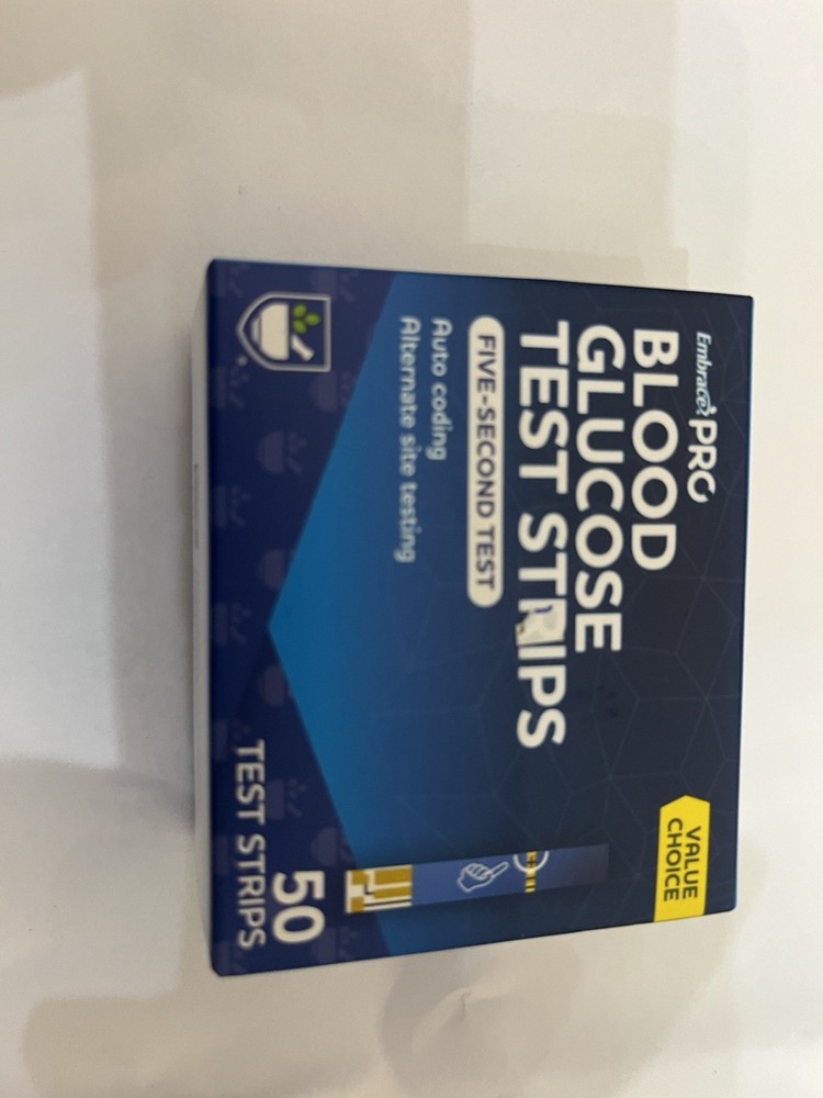 Embrace Pro GLucose Test Strips. 50  Exp 2/22/2026