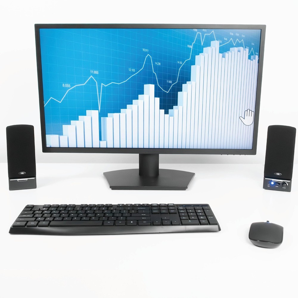 Computer Speakers Full Stereo Sound Desktop PC Speaker Set with Easy Controls