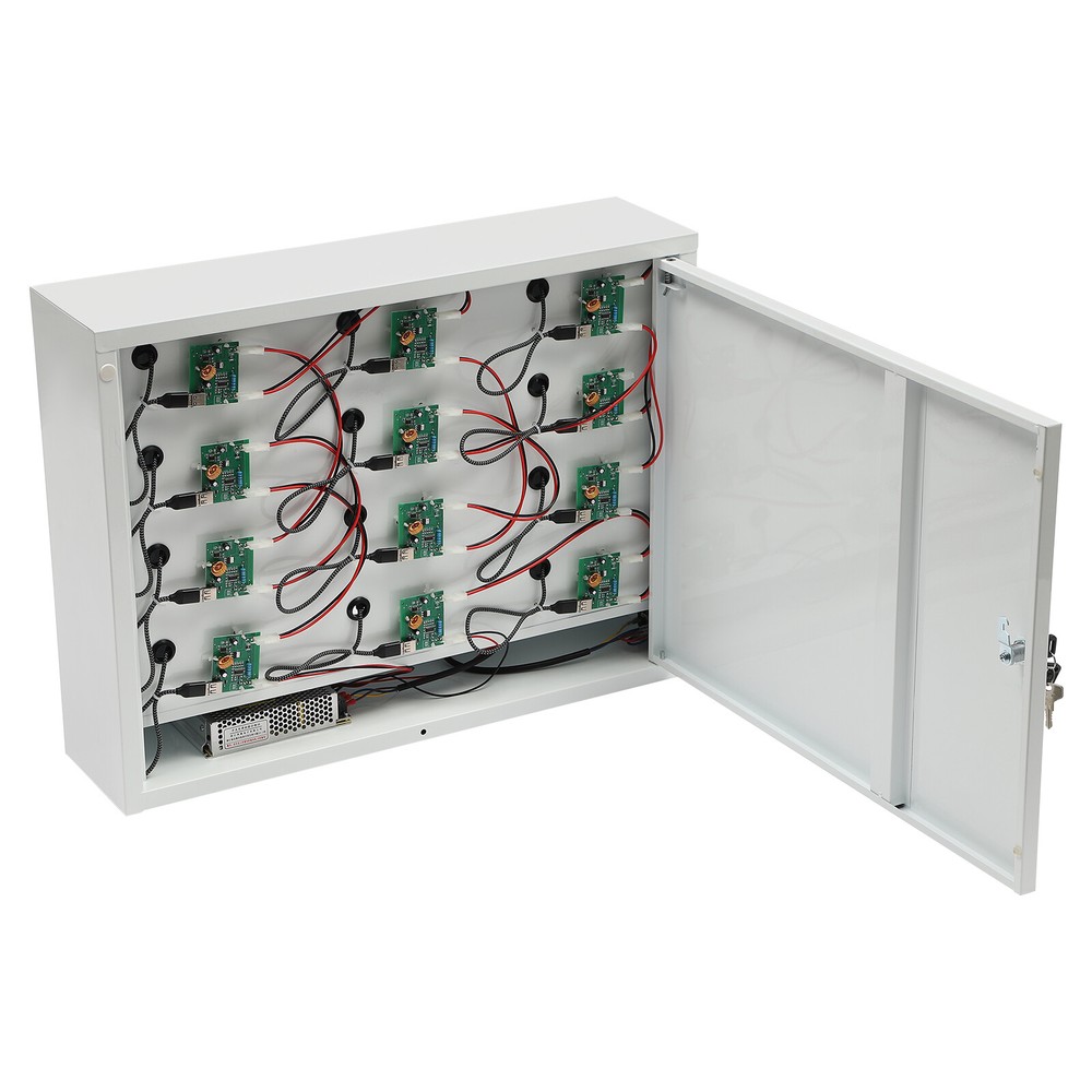 Cellphone Charging Station 12 Slots Cellphone Locker Rectangular 64.5*16*49cm
