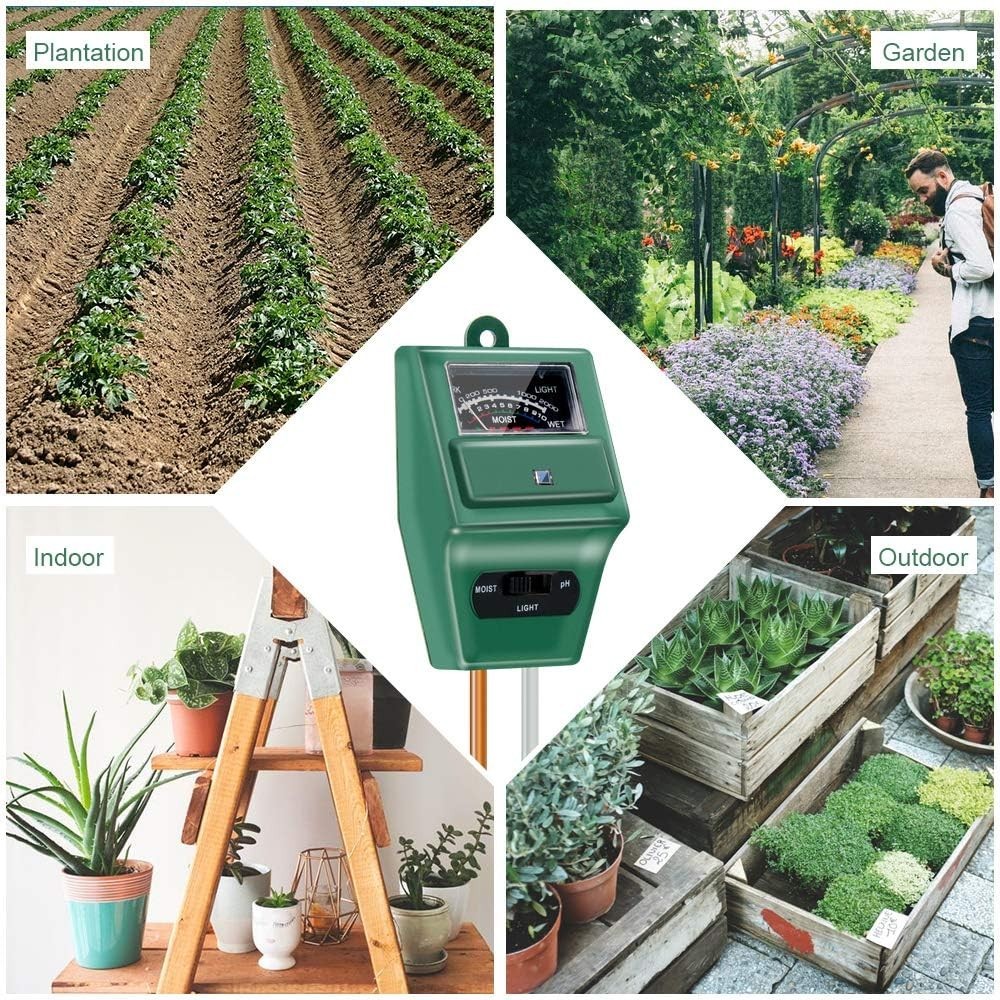 Battery-Free Soil Testing Kit: pH, Moisture & Light Meter for Healthy Plants