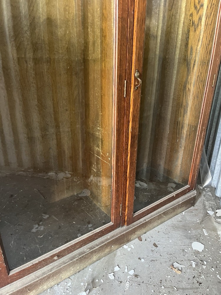 Antique Glassed In Bookshelf