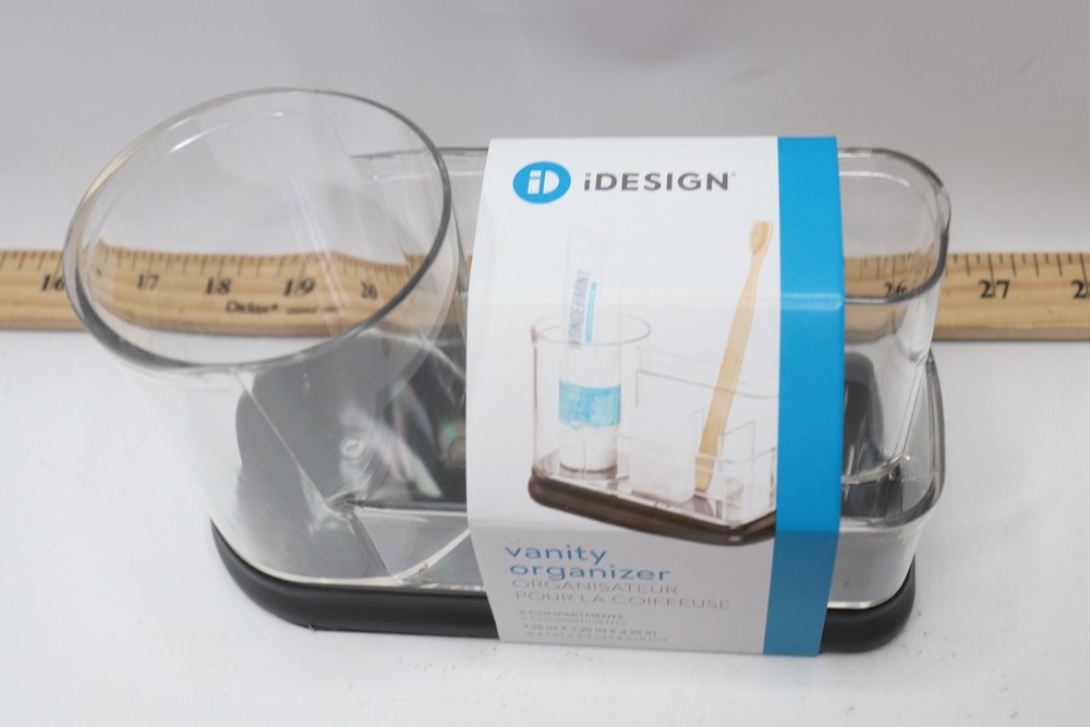 iDesign Vanity Center Clear/Matte Black