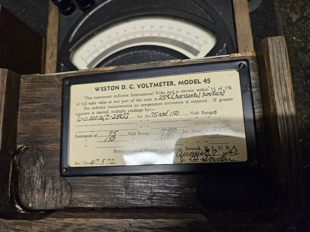 2 X ANTIQUE ELECTRICAL INSTRUMENT VOLTMETER AMMETER WESTON ELECTRONICS