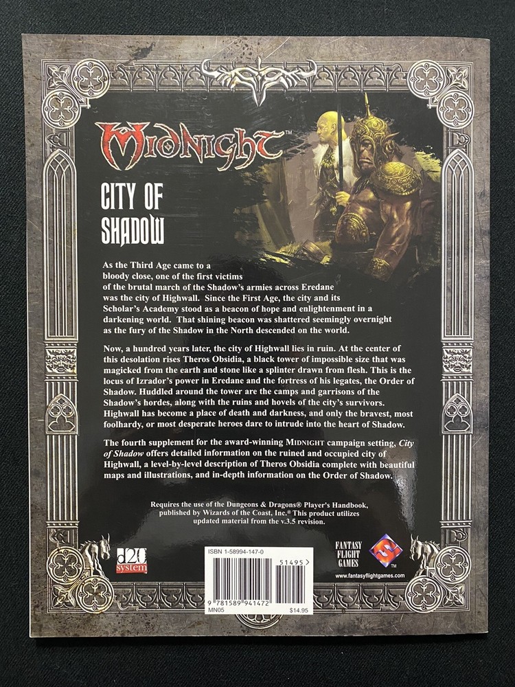Midnight City of Shadow d20 System Sourcebook Unused
