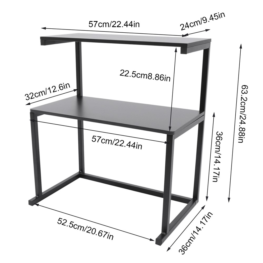 Printer Shelf for Desk - Desktop Printer Stand with 2 Storage Compartment