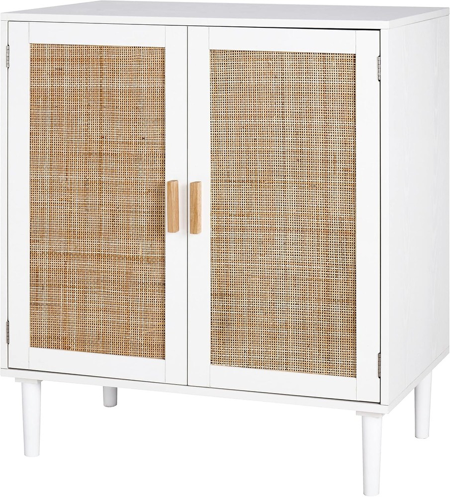 Sideboard Buffet Cabinet Kitchen Storage Sideboard W/ Rattan Decorated Doors