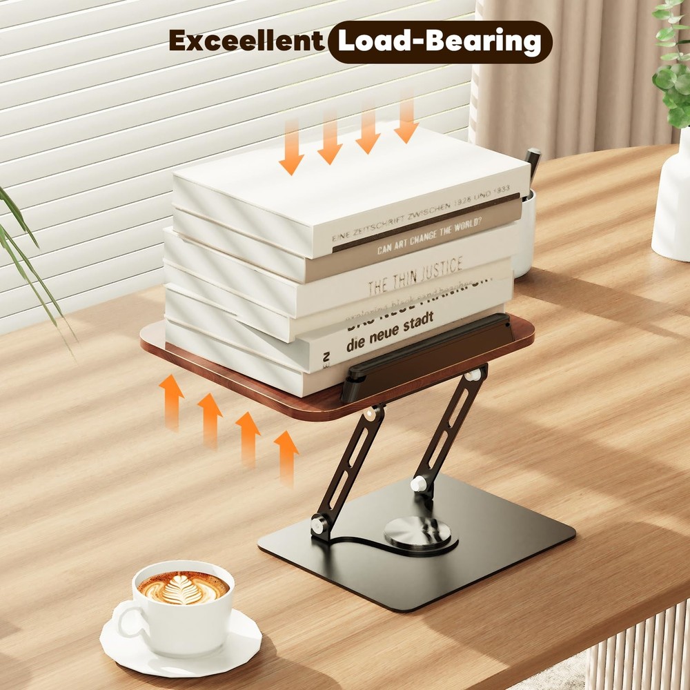 Book Stand for Reading,Adjustable Book Holder with 360° Rotating Base,Foldabl...
