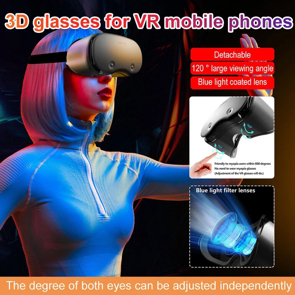 NEW Virtual Reality VR Headset 3D Glasses Goggles for iPhone Samsung Android IOS
