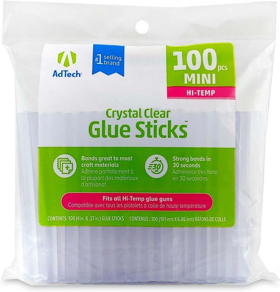 100 Mini Hot Glue Sticks, 1 pack, 100 pieces