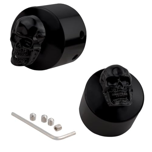 Axle Nut Covers,Skull Pattern Caps Compatible with HaXley Front Ha*Ley Black