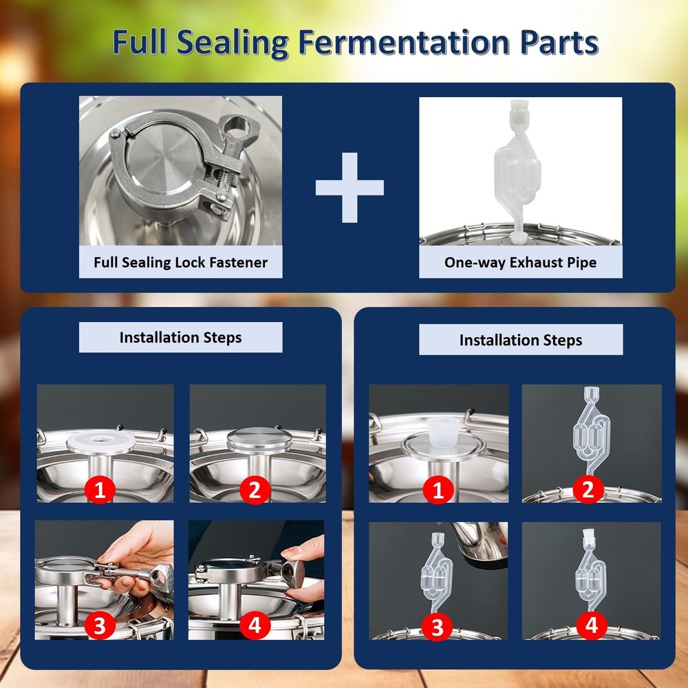 64L Stainless Steel Fermenter/Storage Tank for Wine Brewing, Storage, Transport