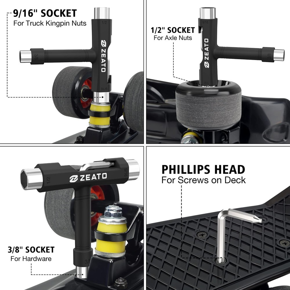 Allinone Skate Tools Multifunction Portable Skateboard T Tool Accessory With Tty