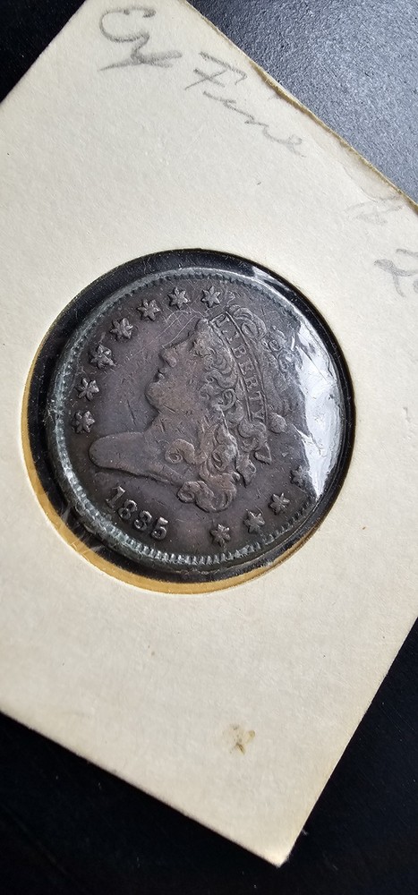 1835 Coronet Head Large Half Cent Coin ENCASED Great Condition