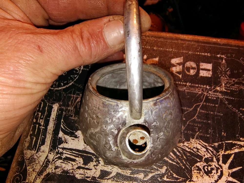 Antique Japanese Hand Hammered Silver Tea Pot