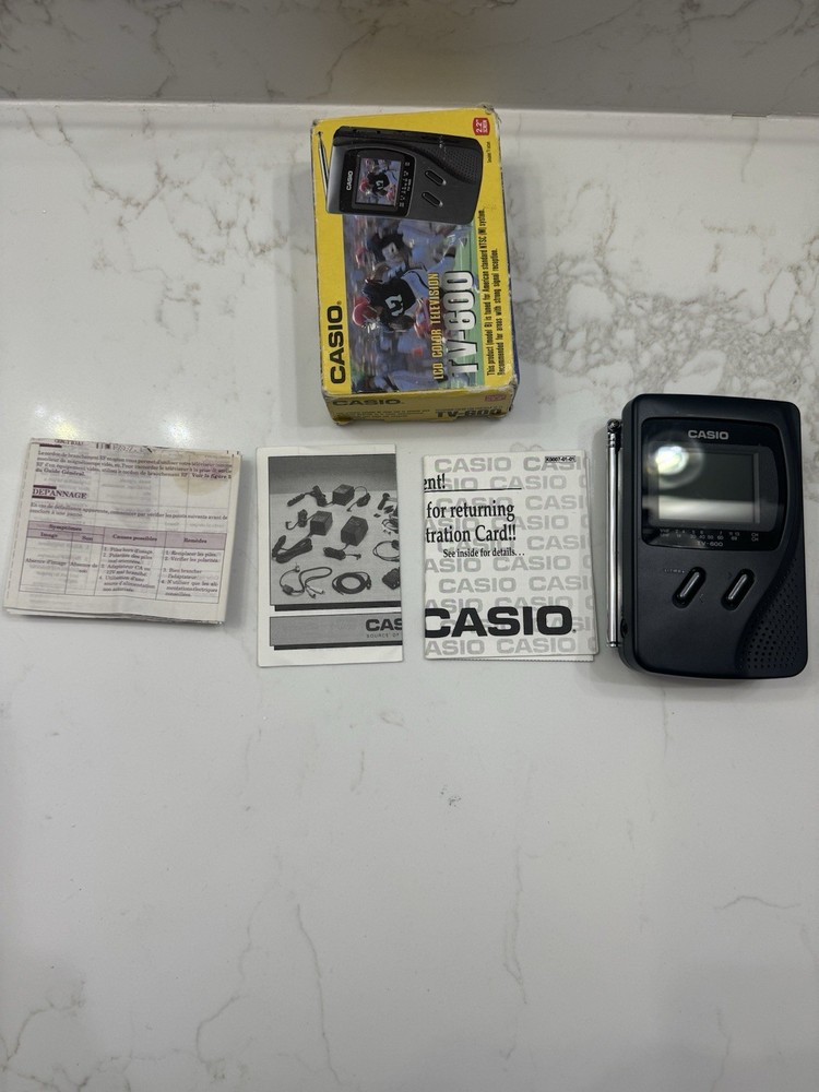 Casio LCD Color Television TV-600 Model B, 2.2” Screen, w/ Box *Turns On*